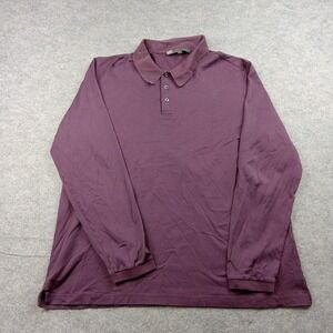 Robert Barakett Polo Shirt Mens XL Purple Long Sleeve Pima Cotton Jersey Casual